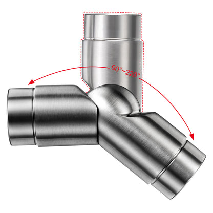 OZEAN Handlaufverbinder Edelstahl Ø 42,4 mm | Gerade oder Flexibel 90°-220° | Silber & Schwarz