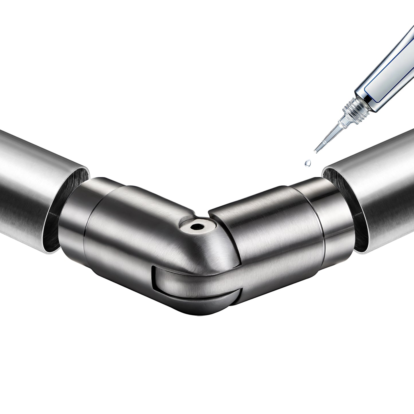 OZEAN Handlaufverbinder Edelstahl Ø 42,4 mm | Gerade oder Flexibel 90°-220° | Silber & Schwarz