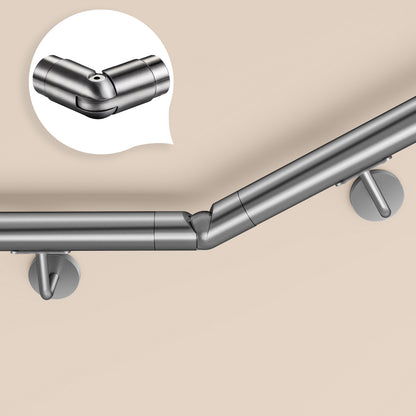 OZEAN Handlaufverbinder Edelstahl Ø 42,4 mm | Gerade oder Flexibel 90°-220° | Silber & Schwarz