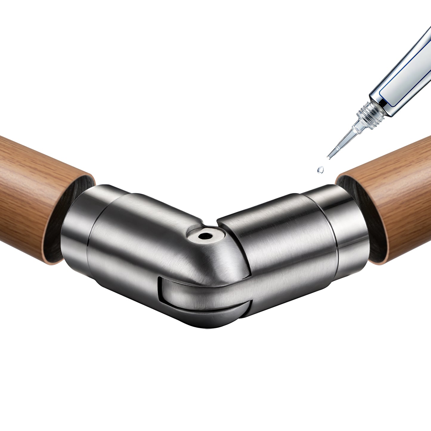 OZEAN Handlaufverbinder Edelstahl Ø 42,4 mm | Gerade oder Flexibel 90°-220° | Silber & Schwarz
