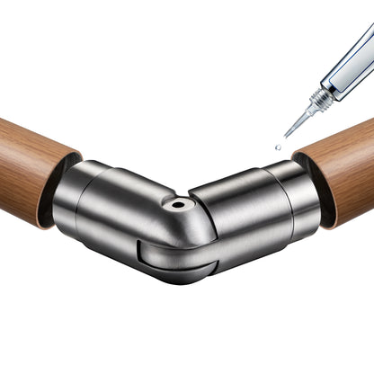 OZEAN Handlaufverbinder Edelstahl Ø 42,4 mm | Gerade oder Flexibel 90°-220° | Silber & Schwarz