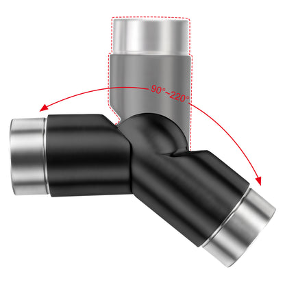 OZEAN Handlaufverbinder Edelstahl Ø 42,4 mm | Gerade oder Flexibel 90°-220° | Silber & Schwarz