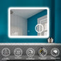 LED Wandspiegel 120×60cm Touch/Wandschalter Beschlagfrei 3 Lichtfarbe Dimmbar Badezimmerspiegel mit 3-Fach Vergrößerung Schminkspiegel IP44