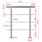 OZEAN Treppengeländer Edelstahl mit 3 Querstreben | 80 - 200 cm | 1,8mm Wandstärke Bodenmontage Silber