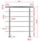 OZEAN Treppengeländer Edelstahl mit 5 Querstreben | 80 - 200 cm | 1.8mm Wandstärke Bodenmontage Silber