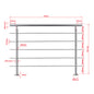 OZEAN Treppengeländer Edelstahl mit 5 Querstreben | 80 - 200 cm | 1.8mm Wandstärke Bodenmontage Silber