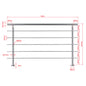 OZEAN Treppengeländer Edelstahl mit 5 Querstreben | 80 - 200 cm | 1.8mm Wandstärke Bodenmontage Silber