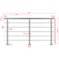 OZEAN Treppengeländer Edelstahl mit 5 Querstreben | 80 - 200 cm | 1.8mm Wandstärke Bodenmontage Silber