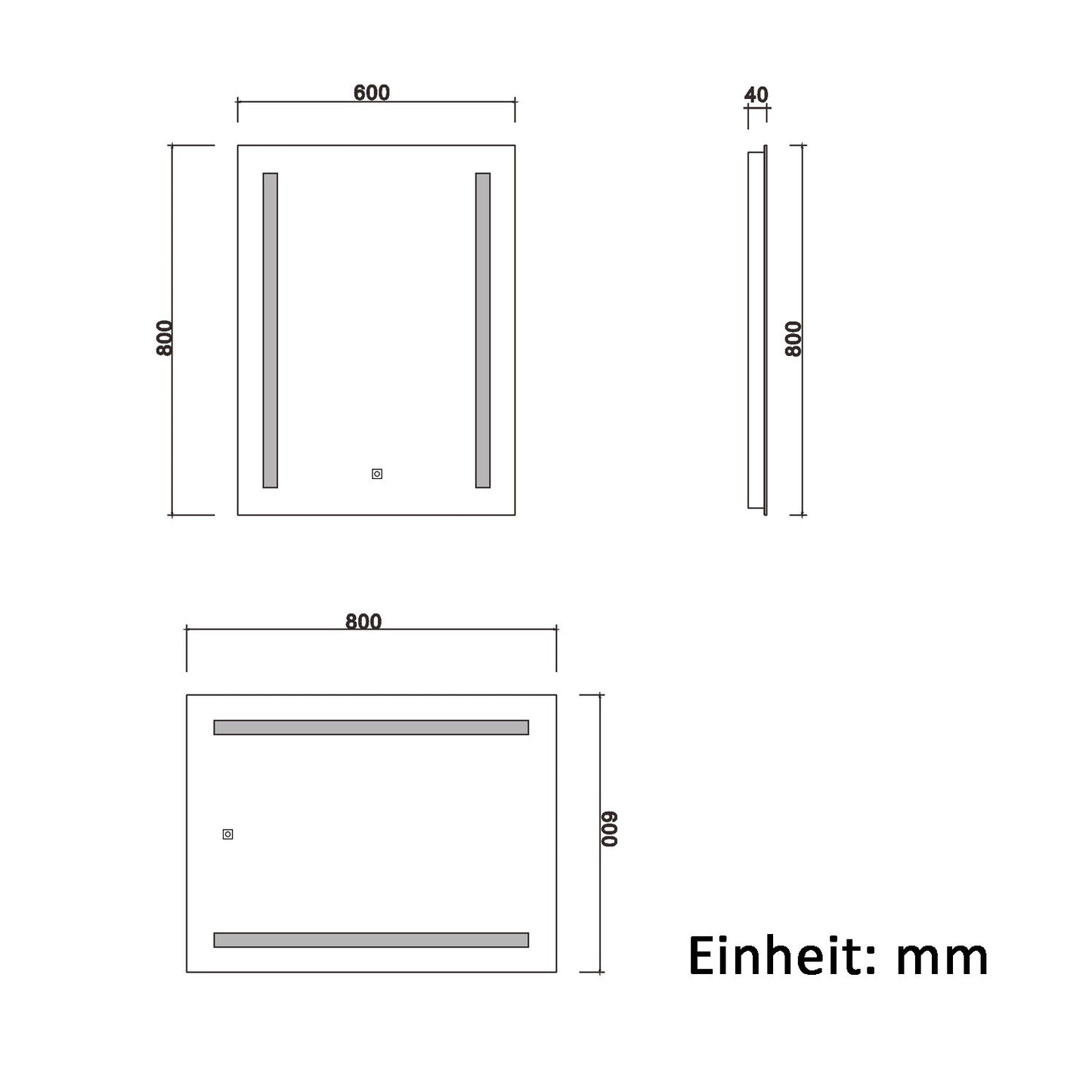 Badspiegel mit Beleuchtung 60x80cm Badezimmerspiegel 3 Lichtfarbe Kalt/Neutral/Warmweiß Dimmbar,Wandspiegel mit Touch-schalter Beschlagfrei IP44