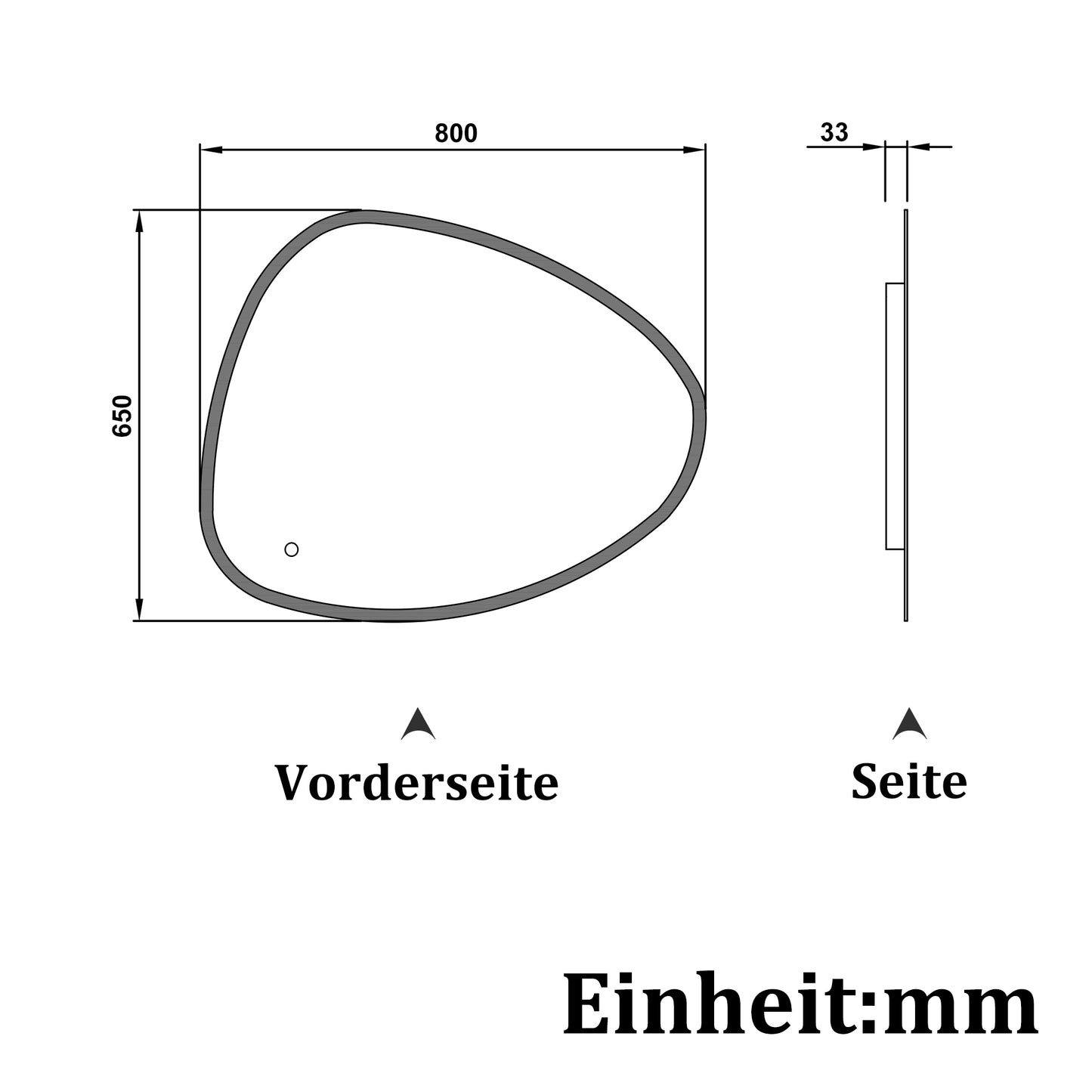 LED Badspiegel 80x65cm Spezial Rund Wand/Touchschalter Anti-Beschlag 3 Lichfarbe Kalt/Neutral/Warmweiß Dimmbar Badspiegel mit Beleuchtung Badezimmerspiegel Lichtspiegel IP44