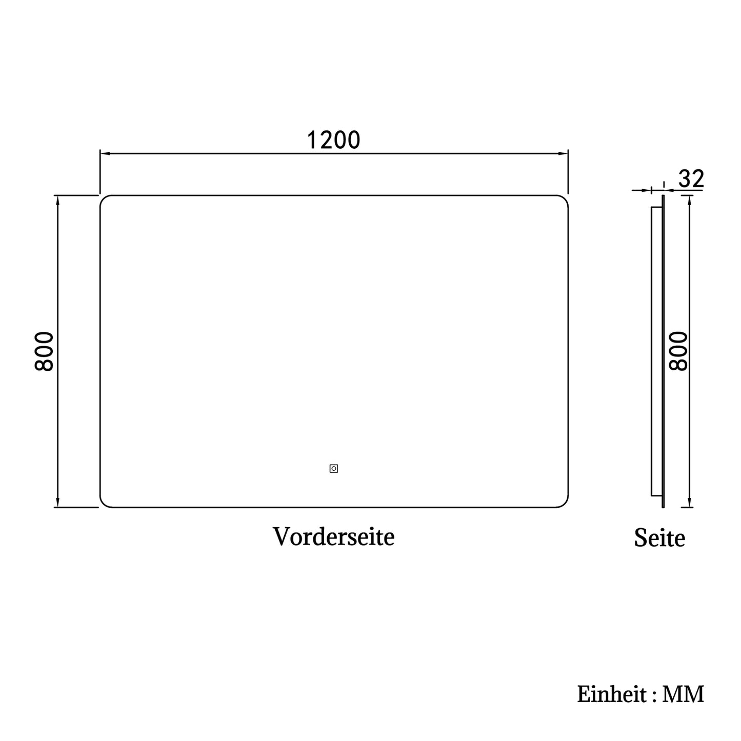 LED Badspiegel 120x80cm Wand/Touchschalter Kaltweiß Dimmbar Badspiegel mit Beleuchtung Badezimmerspiegel Lichtspiegel IP44
