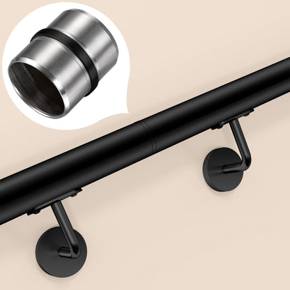OZEAN Handlaufverbinder Edelstahl Ø 42,4 mm | Gerade oder Flexibel 90°-220° | Silber & Schwarz