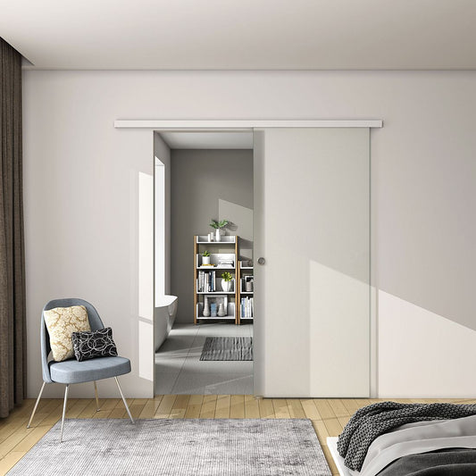 8 mm Glasschiebetür Satiniert SoftStop SoftClose 100x H.225 cm Schiebetür ESG Schwebetür