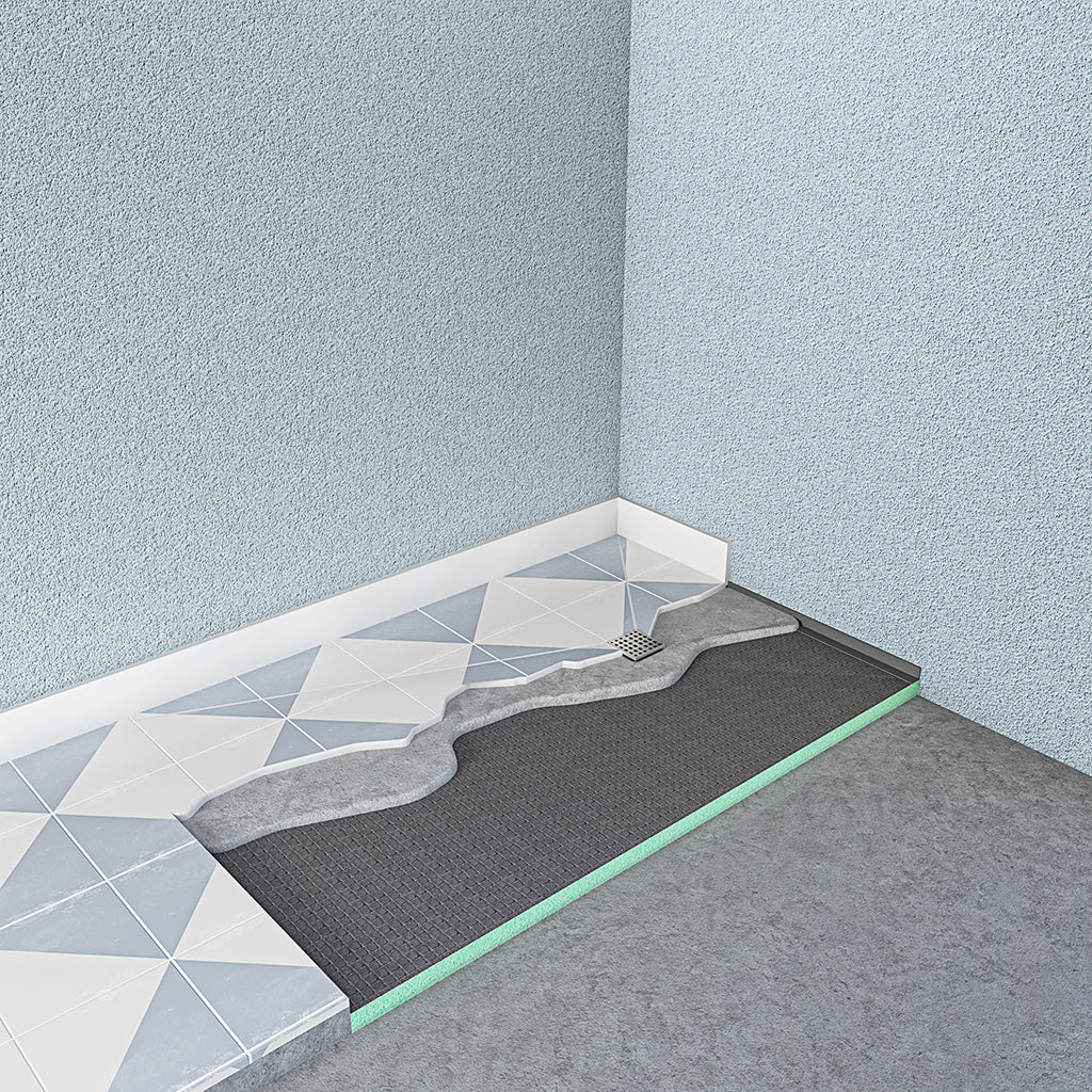 Duschelement befliesbar bodeneben Duschboard Gefälleplatte Duschtasse 90x90 cm
