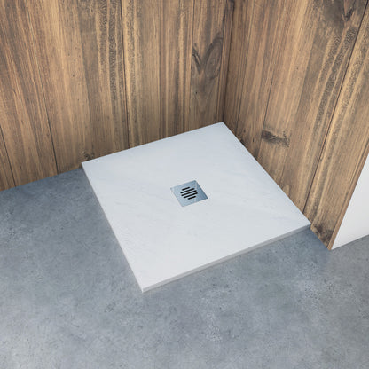 80x80x3cm Höhe mit Ablaufgarnitur Rechteck Duschtasse Weiß Schiefereffekt Duschwanne Für Duschkabine Duschwand