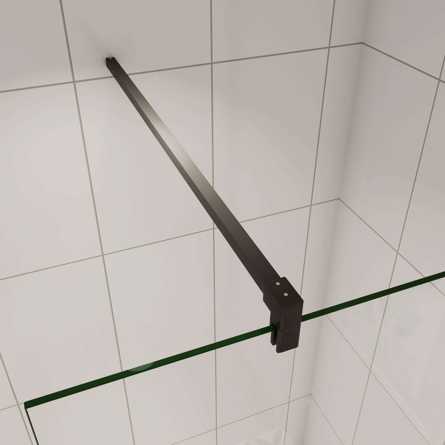 Duschwand Stabilisator Schwarz 6-10mm Haltestange Dushce Stabilisationsstange 140cm