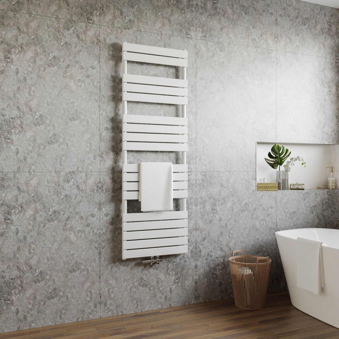 1800x600mm Heizkörper Vertikal Einlagig Handtuchwärmer Handtuchtrockner Seitenanschluss und Mittelanschluss