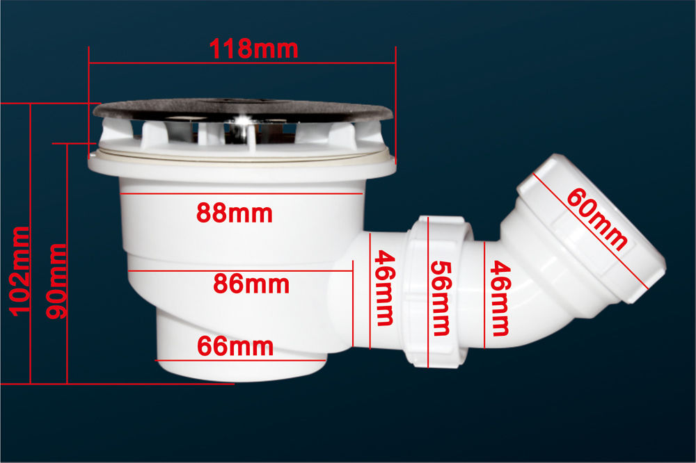 90mm Schneller Durchfluss Dusche Ablaufgarnitur für Duschtasse/Duschwanne Q6