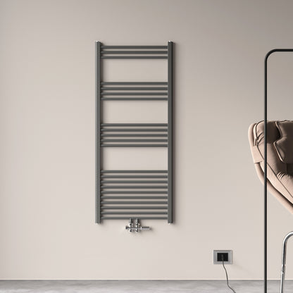 1400x600mm BadHeizkörper Handtuchhalter Handtuchtrockner Gerade Anthrazit Mittelanschluss 738W