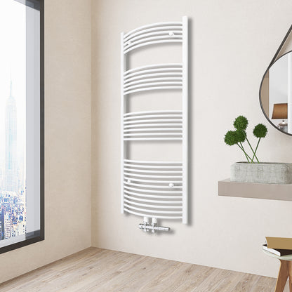 Heizkörper Design Badheizkörper Handtuchtrokner Handtuchwärmer Weiß Gebogen 50x160 cm