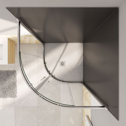 Runddusche Schiebetür Eckeinstieg 80x80xH.185cm Wandverkleidung für badezimmer