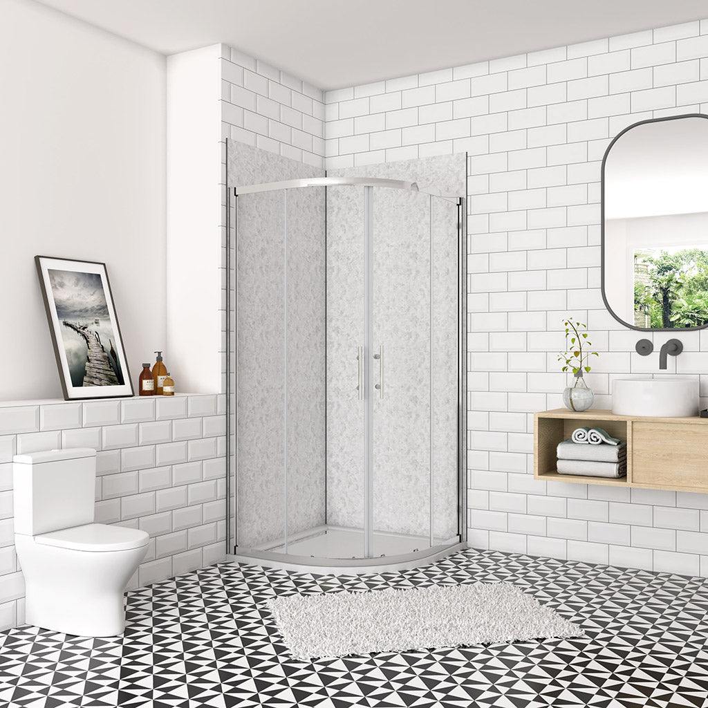 Runddusche Schiebetür Eckeinstieg 80x80xH.185cm für badezimmer