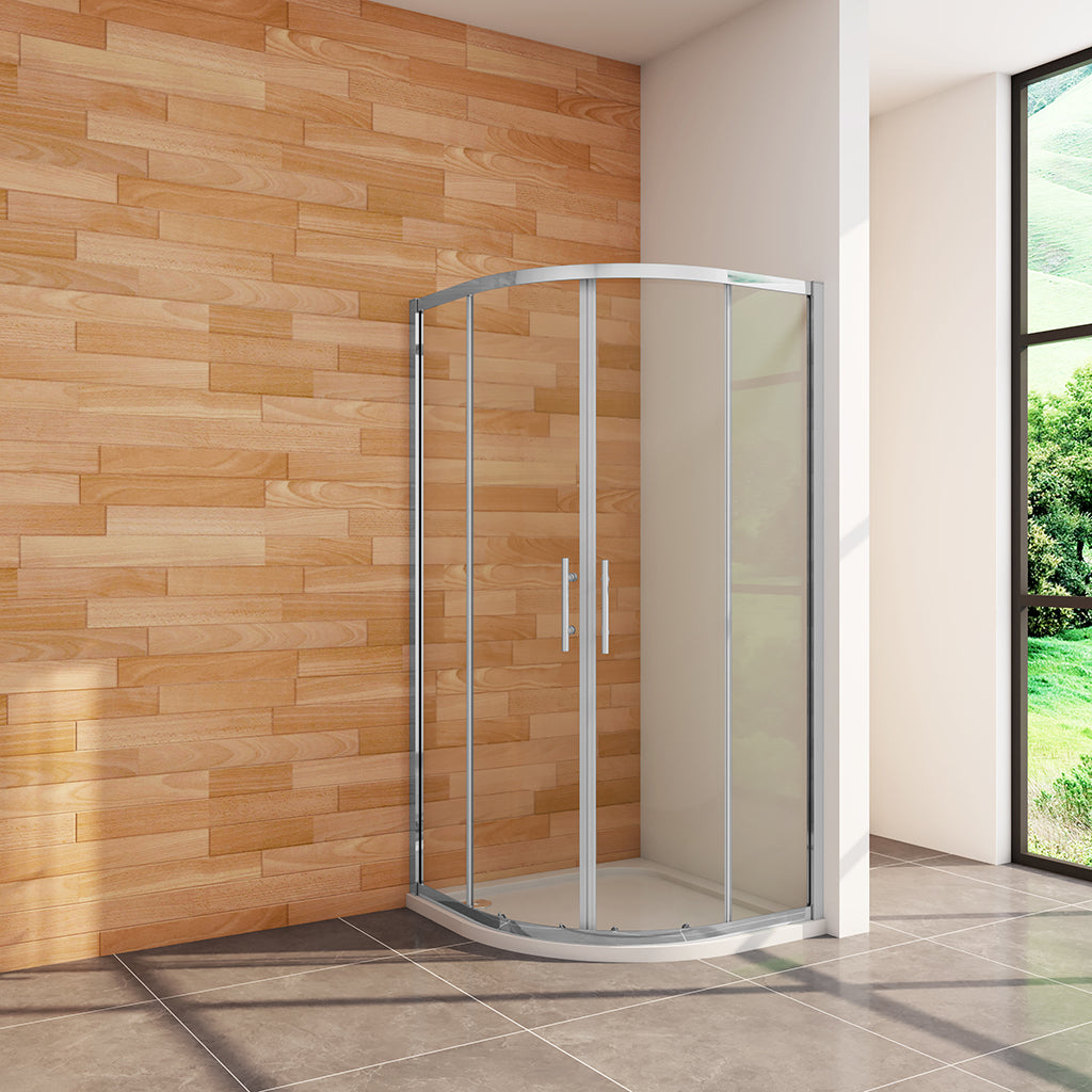 IMPTS Duschkabine Viertelkreis 90x90 Cm – Mit ESG-Sicherheitsglas 6 Mm, Höhenverstellbar, Nanobeschichtet