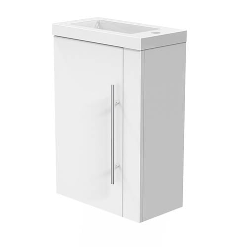 Badmöbel Set 50 cm weiss Waschbecken mit Unterschrank inkl. 1-Tür Soft-Close Funktion