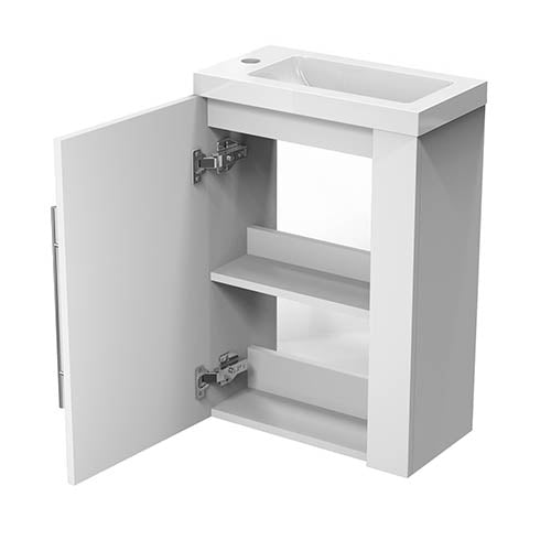 Badmöbel Set 50 cm weiss Waschbecken mit Unterschrank inkl. 1-Tür Soft-Close Funktion