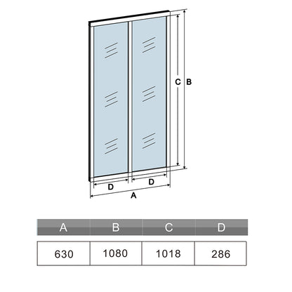 Glastrennwand Fenster Festverglasung Atelier-Glaswand Trennwandfenster 63xH.108cm