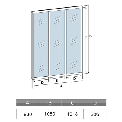 Glastrennwand Fenster Festverglasung Atelier-Glaswand Trennwandfenster 93xH.108cm