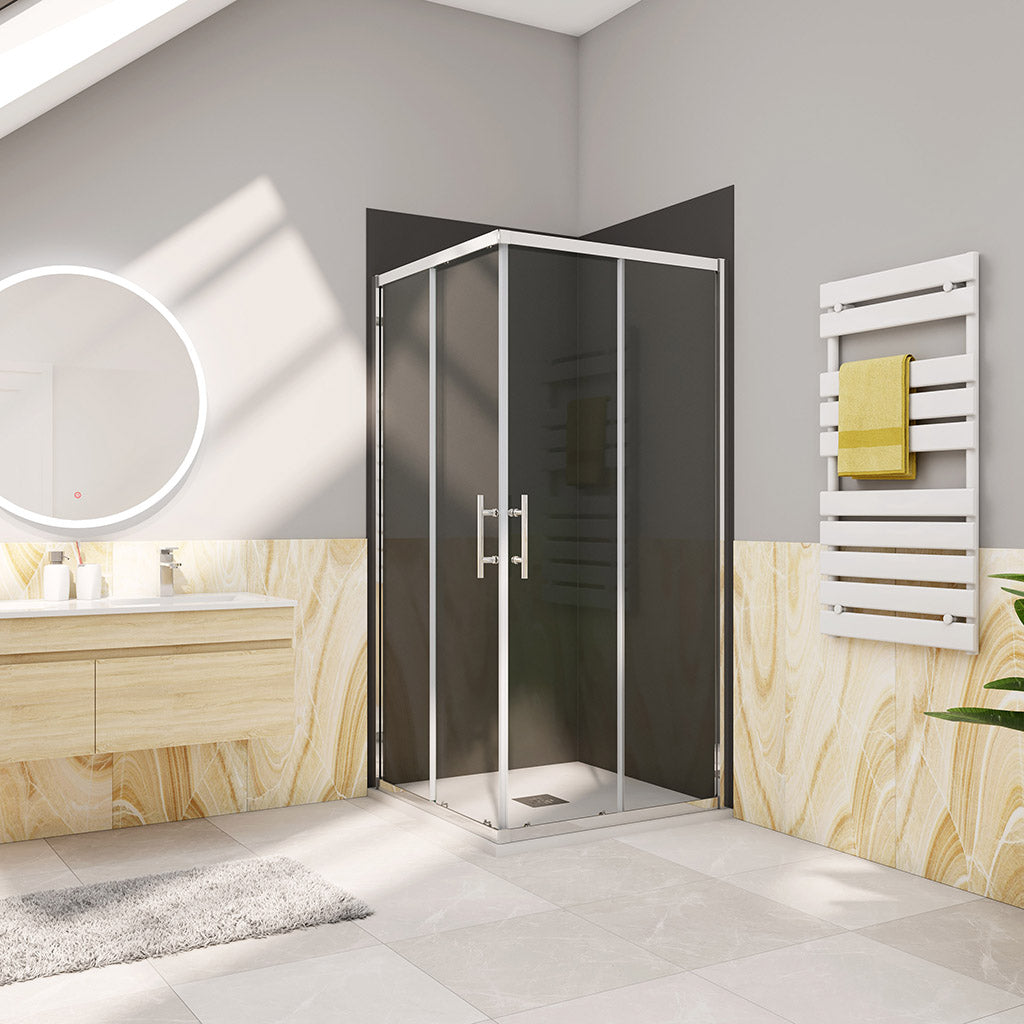 Schiebetür Eckeinstieg 760x700xH.1850mm Wandverkleidung für badezimmer