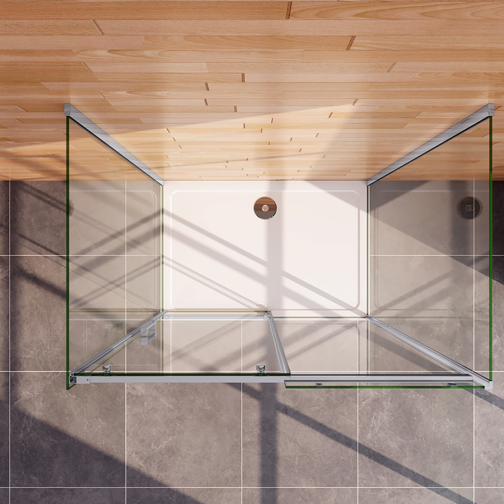 Schiebetür U Form 110x90xH.195 cm für badezimmer