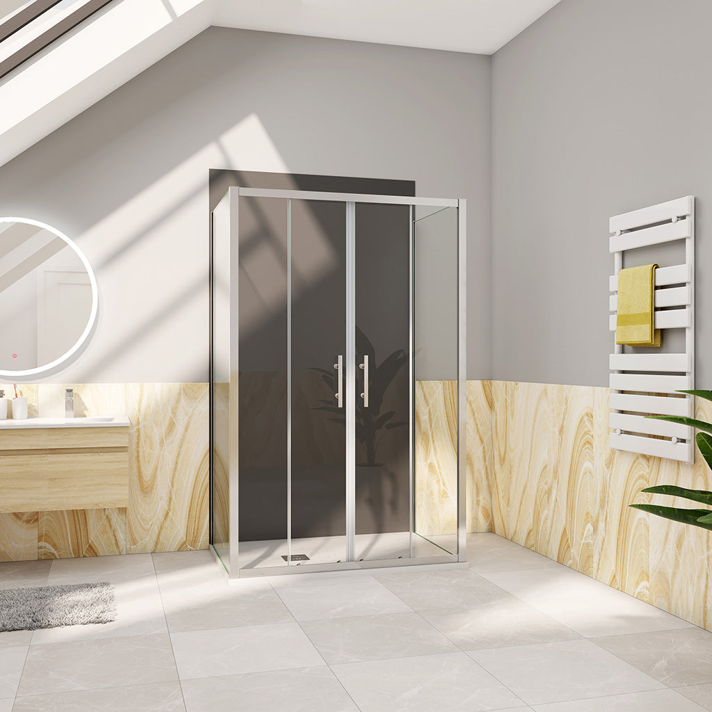 Schiebetür U-Form 120x70xH.190 cm Aluverbundplatte für badezimmer