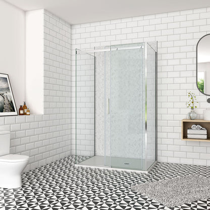 Schiebetür U-Form 140x80xH.195 cm Aluverbundplatte für badezimmer