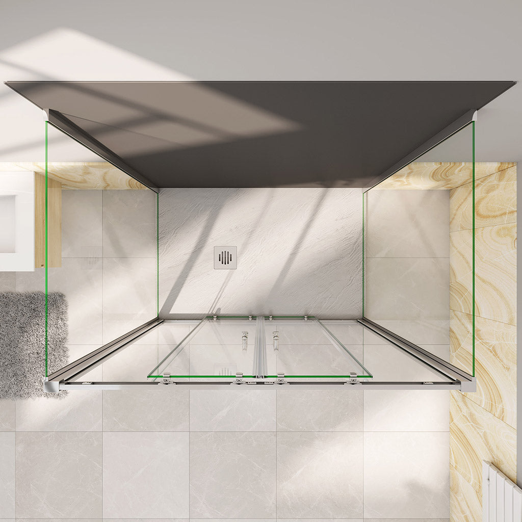 Schiebetür U-Form 140x90xH.190 cm für badezimmer