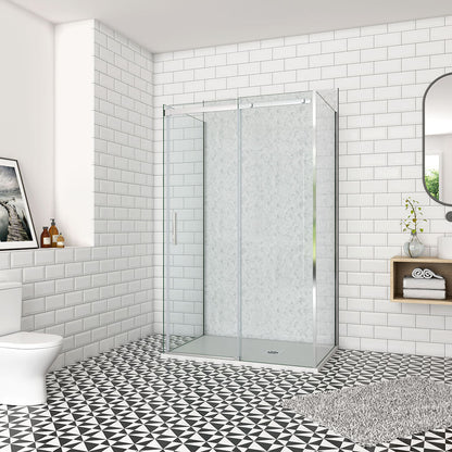Schiebetür U Form 160x80xH.195 cm Aluverbundplatte für badezimmer