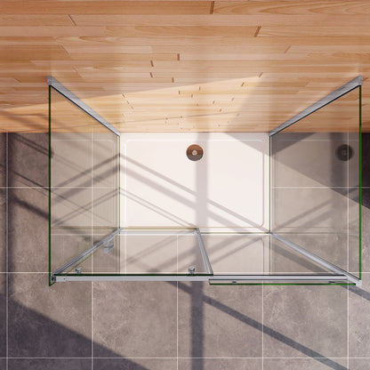 Schiebetür U-Form 160x90xH.195 cm für badezimmer