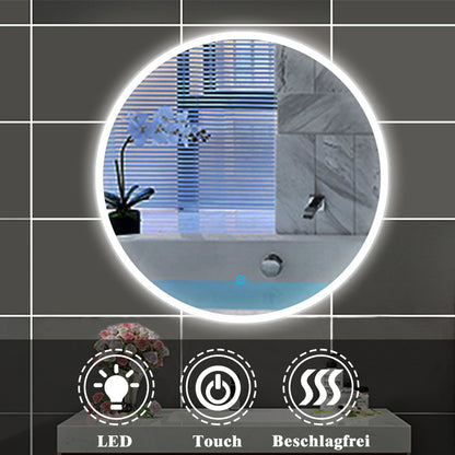 LED Spiegel Rund 80 cm TYPA TOUCH BESCHLAGFREI Wandspiegel