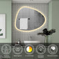 LED Badspiegel 80x65cm Spezial Rund Wand/Touchschalter Anti-Beschlag 3 Lichfarbe Kalt/Neutral/Warmweiß Dimmbar Badspiegel mit Beleuchtung Badezimmerspiegel Lichtspiegel IP44