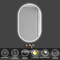 LED Badspiegel Oval 45x75cm mit Touch/Wandschalter Anti-Beschlag 3 Lichfarbe Dimmbar Badezimmerspiegel Rundbahn Wandspiegel Kalt/Neutral/Warmweiß IP44