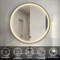 LED Badspiegel Rund 60cm Touch/Wandschalter Beschlagfrei Uhr 3 Lichtfarbe+Dimmbar Badezimmerspiegel mit Schwarz Rahmen Wandspiegel IP44