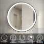 Rund LED Badspiegel 70cm Touch/Wandschalter Beschlagfrei 3 Lichtfarbe+Dimmbar Badezimmerspiegel mit Schwarz Rahmen Wandspiegel IP44