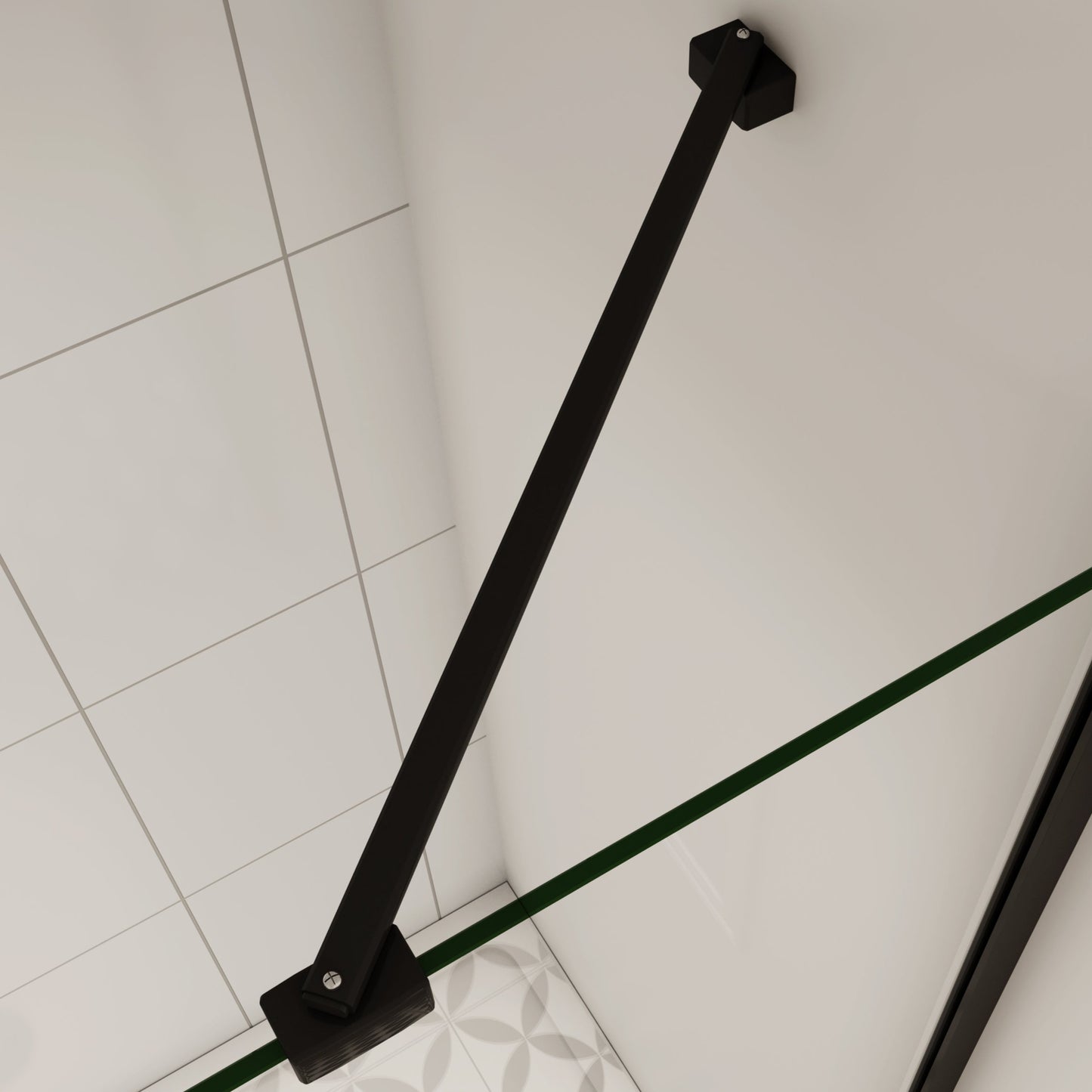 Duschwand Stabilisator Schwarz 6-8mm Haltestange Dusche Stabilisationsstange 45cm