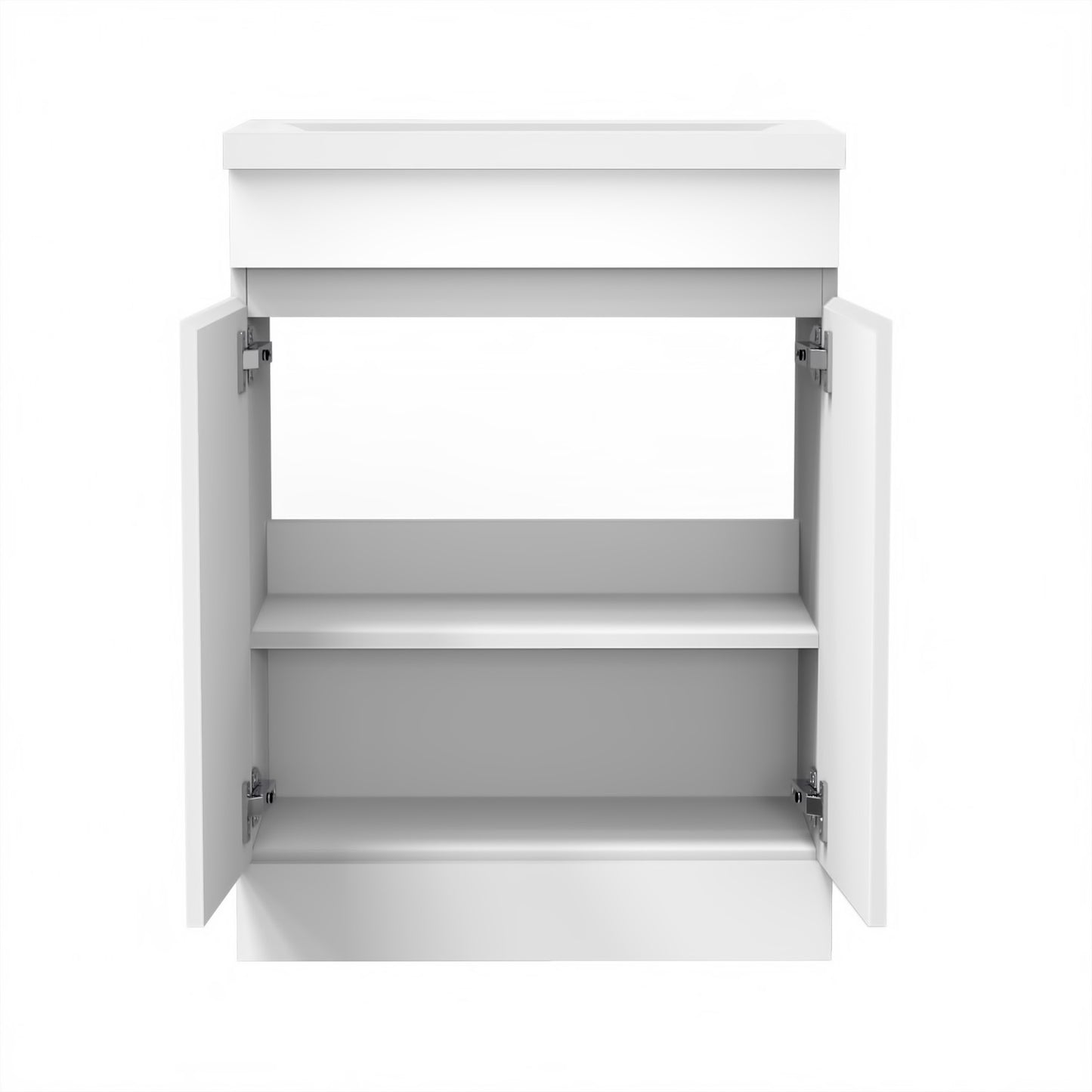Badmöbel Set ADELA 50 cm Standschrank Weiss Waschbecken mit Unterschrank mit Soft-Close Funktion