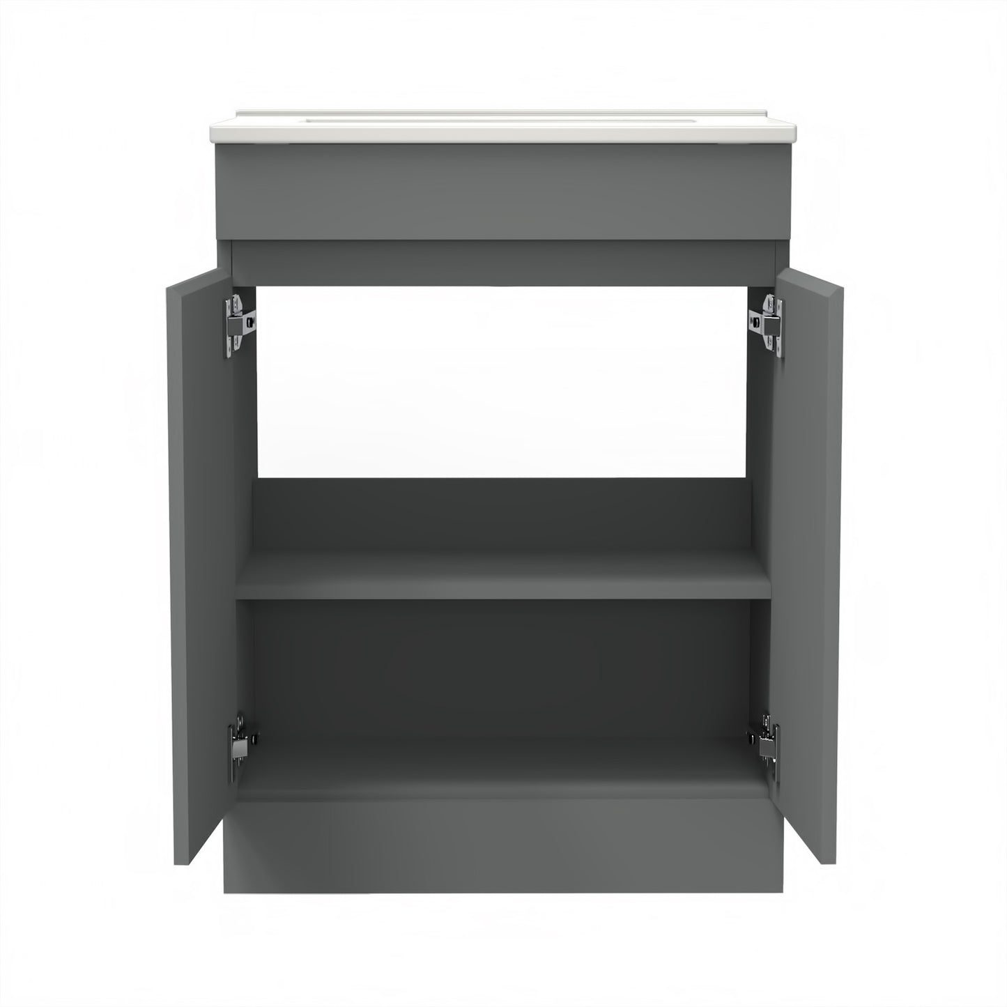 Badmöbel Set ADELA 50 cm Standschrank Anthrazit Waschbecken mit Unterschrank mit Soft-Close Funktion