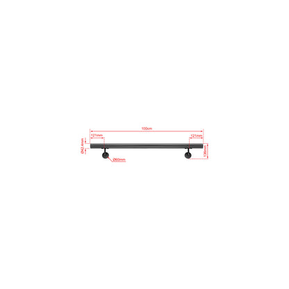 OZEAN Wandhandlauf Edelstahl 80-240 cm | 3mm verstärkte Lasche & 5mm Basis | Silber/Schwarz/Holzoptik