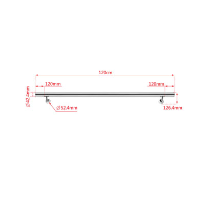 OZEAN Edelstahl Wandhandlauf Set - Silber - 80cm bis 200cm | Treppengeländer für Innen & Außen
