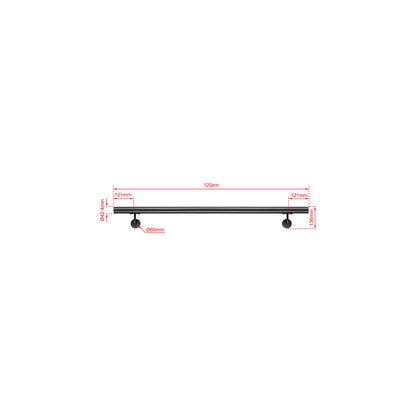 OZEAN Wandhandlauf Edelstahl 80-240 cm | 3mm verstärkte Lasche & 5mm Basis | Silber/Schwarz/Holzoptik