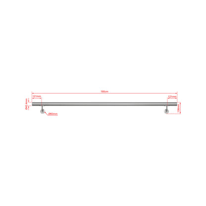 OZEAN Wandhandlauf Edelstahl 80-240 cm | 3mm verstärkte Lasche & 5mm Basis | Silber/Schwarz/Holzoptik